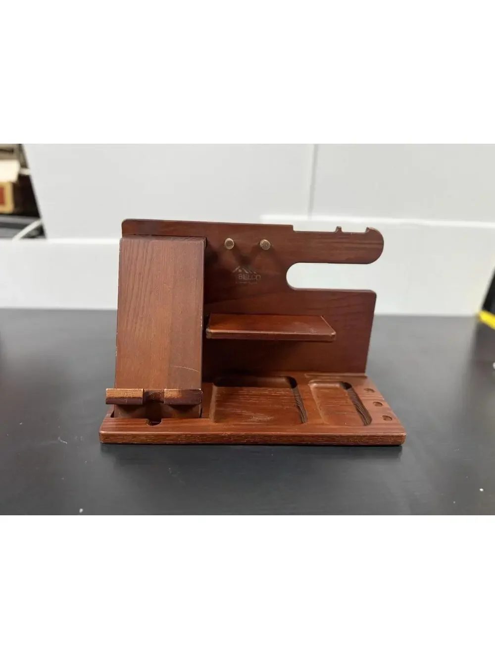TYBELCO Wooden Desk Valet Organizer Phone Watch Wallet Dock Station
